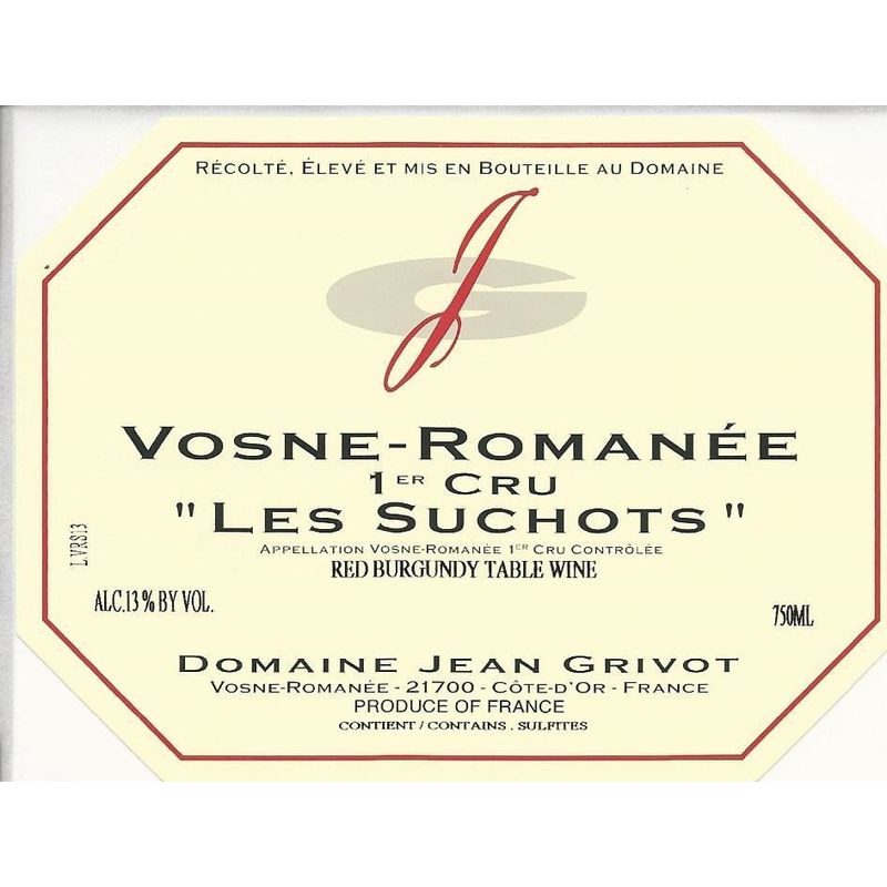 2020 Jean grivot vosne romanee 1er cru les suchots bottle