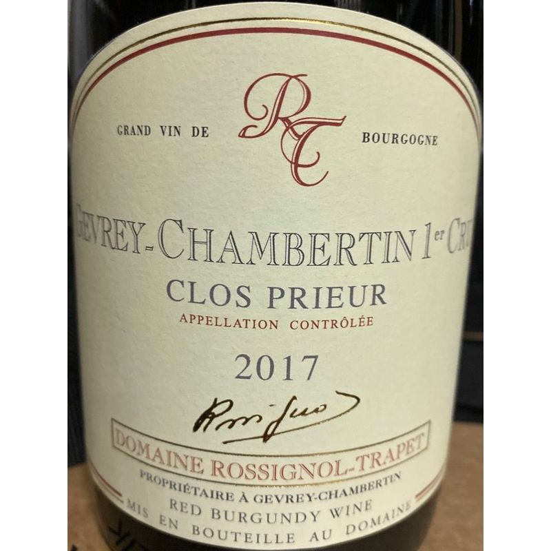 2021 Rossignol-Trapet gevrey chambertin 1er cru clos prieur bottle