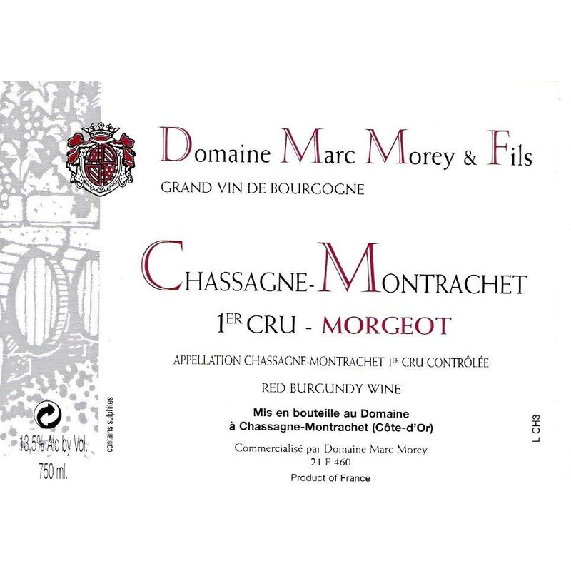 2024 Domaine Marc Morey Chassagne-Montrachet Premier Cru Morgeot Rouge bottle