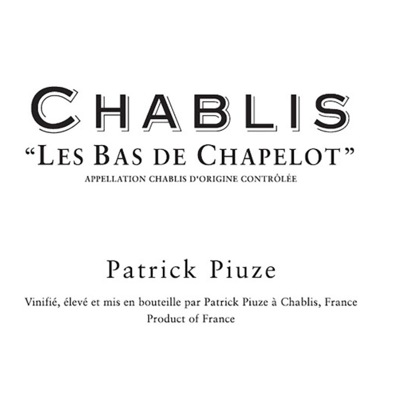 2024 Patrick Piuze Chablis Les Bas de Chapelot bottle