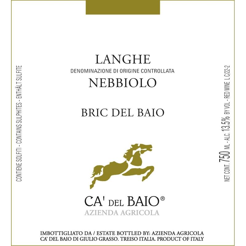 2024 Ca del Baio Langhe Bricdelbaio Nebbiolo bottle