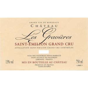 2018 Chateau Les Gravieres, Saint-Emilion 6x150cl
