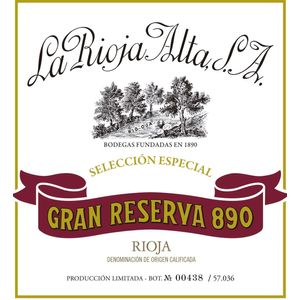 2010 La Rioja Alta, 890 Gran Reserva, Rioja 6x75cl