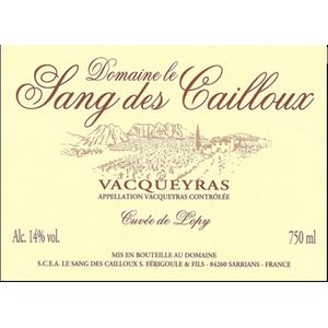 2021 Domaine le Sang des Cailloux, Vacqueyras, Cuvee Lopy 12x75cl