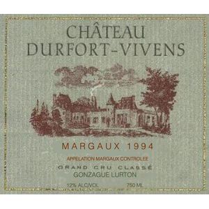 1994 Chateau Durfort-Vivens 2eme Cru Classe, Margaux 1x150cl