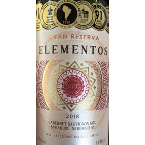 2021 Bodegas Tagua Tagua, Elementos Gran Reserva Blend, Maule Valley 6x75cl