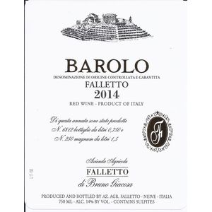 2014 Bruno Giacosa, Barolo, Falletto 6x75cl