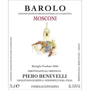 2019 Piero Benevelli, Barolo, Mosconi 6x75cl
