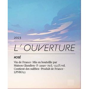 2023 Maison Glandien, L'Ouverture Rose, VdF 6x75cl