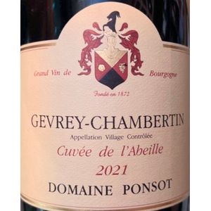 2021 Domaine Ponsot, Gevrey-Chambertin, Cuvee de l'Abeille 3x75cl