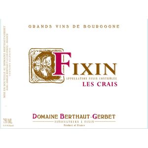 2018 Domaine Berthaut-Gerbet, Fixin, Les Crais 12x75cl