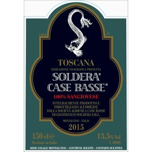 2015 Soldera Case Basse, 100% Sangiovese, Toscana 3x75cl