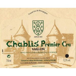 2019 Gerard Duplessis, Chablis Premier Cru, Vaillons 6x75cl