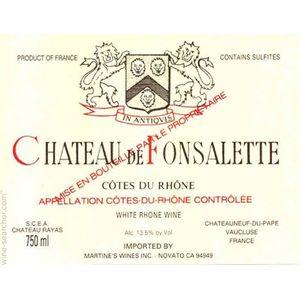 2012 Chateau de Fonsalette, Cotes du Rhone, Blanc 1x75cl