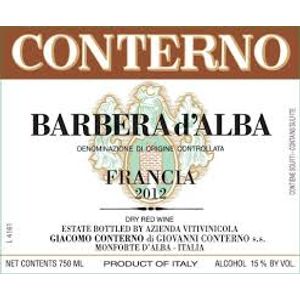 2012 Giacomo Conterno, Barbera d'Alba, Francia 1x75cl