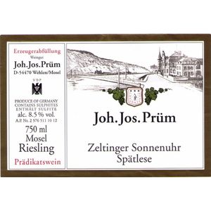 2020 Joh. Jos. Prum, Zeltinger Sonnenuhr Riesling Spatlese, Mosel 6x75cl