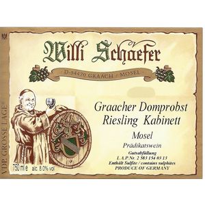 2020 Willi Schaefer, Graacher Domprobst Riesling Kabinett Auktion, Mosel 3x150cl