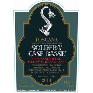 2014 Soldera Case Basse, 100% Sangiovese, Toscana 3x150cl