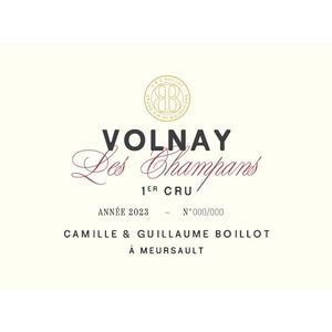 2023 Camille & Guillaume Boillot, Volnay Premier Cru, Champans 6x75cl