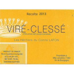 2016 Les Heritiers du Comte Lafon, Vire-Clesse 6x150cl