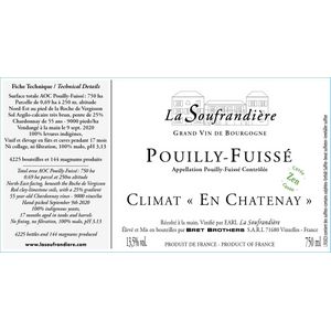 2021 La Soufrandiere, Pouilly-Fuisse, En Chatenay Cuvee Zen 6x150cl