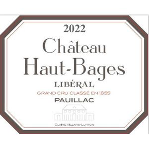 2022 Chateau Haut-Bages Liberal 5eme Cru Classe, Pauillac 6x75cl