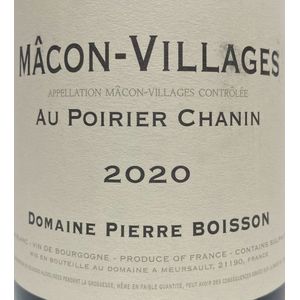 2020 Domaine Pierre Boisson, Macon-Villages, Au Poirier Chanin 12x75cl