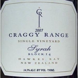 2007 Craggy Range, Block 14 Syrah, Gimblett Gravels 12x75cl