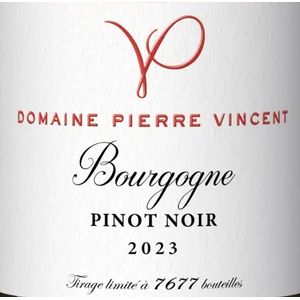 2023 Domaine Pierre Vincent, Bourgogne, Pinot Noir 6x75cl