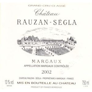 2002 Chateau Rauzan-Segla 2eme Cru Classe, Margaux 12x75cl