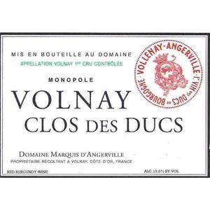 2018 Domaine Marquis d'Angerville, Volnay Premier Cru, Clos des Ducs 6x75cl