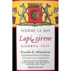 2018 Podere Le Ripi, Brunello di Montalcino, Lupi Sirene Riserva 6x75cl