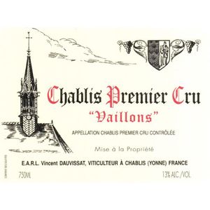 2020 Vincent Dauvissat, Chablis Premier Cru, Vaillons 6x75cl
