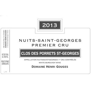 2019 Domaine Henri Gouges, Nuits-Saint-Georges Premier Cru, Clos des Porrets-Saint-Georges Blanc 6x75cl