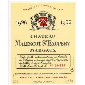 1996 Chateau Malescot St. Exupery 3eme Cru Classe, Margaux 12x75cl