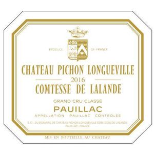 2016 Chateau Pichon Longueville Comtesse de Lalande 2eme Cru Classe, Pauillac 1x300cl