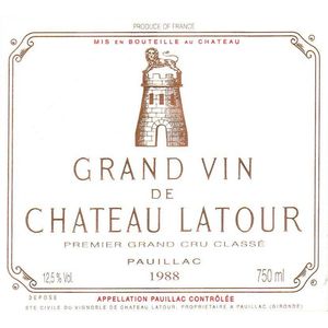 1988 Chateau Latour Premier Cru Classe, Pauillac 1x600cl