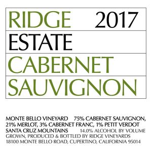 2017 Ridge, Estate Cabernet Sauvignon, Santa Cruz Mountains 12x75cl