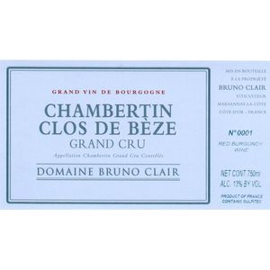 2019 Domaine Bruno Clair, Chambertin-Clos de Beze Grand Cru 6x75cl