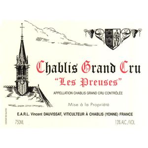 2018 Vincent Dauvissat, Chablis Grand Cru, Preuses 6x75cl