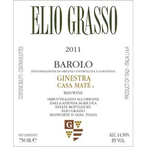 2011 Elio Grasso, Barolo, Ginestra Casa Mate 6x75cl