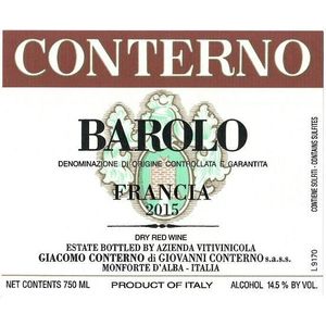 2015 Giacomo Conterno, Barolo, Francia 6x75cl