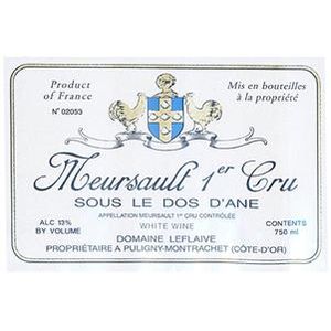 2009 Domaine Leflaive, Meursault Premier Cru, Sous le dos d'Ane 6x150cl
