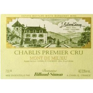 2022 Domaine Billaud-Simon, Chablis Premier Cru, Mont de Milieu 6x75cl