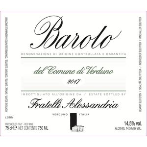 2017 Fratelli Alessandria, Barolo, Comune di Verduno 6x75cl