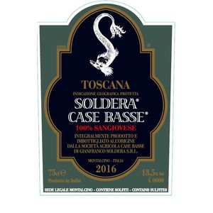 2019 Soldera Case Basse, 100% Sangiovese, Toscana 6x75cl