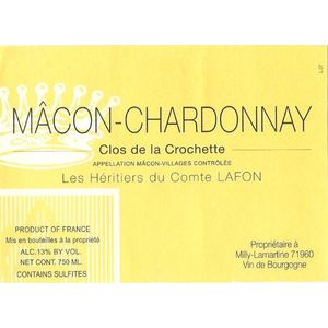 2022 Les Heritiers du Comte Lafon, Macon, Clos de la Crochette 12x75cl