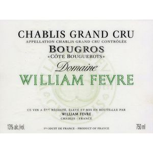 2018 Domaine William Fevre, Chablis Grand Cru, Bougros Cote Bouguerots 6x75cl