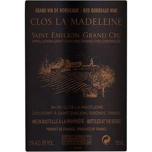 2019 Clos La Madeleine Grand Cru Classe, Saint-Emilion Grand Cru 6x75cl
