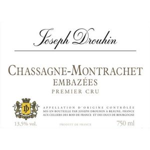 2018 Joseph Drouhin, Chassagne-Montrachet Premier Cru, Les Embazees 6x75cl
